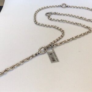 David Yurman Sterling Silver Box Chain Y Necklace NWT